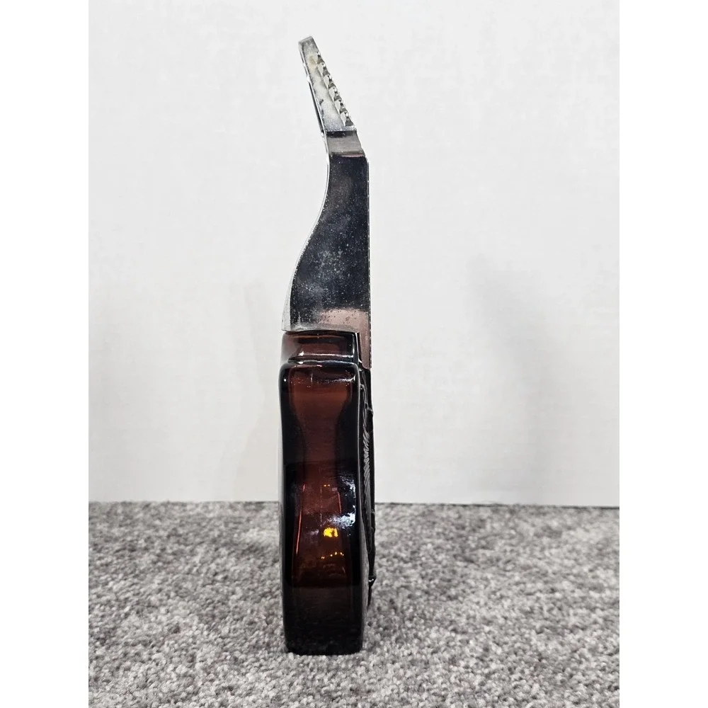 Avon Electric Guitar empty Lotion Bottle Mens 6oz‎ AmberGlass Vintage Rockabilly